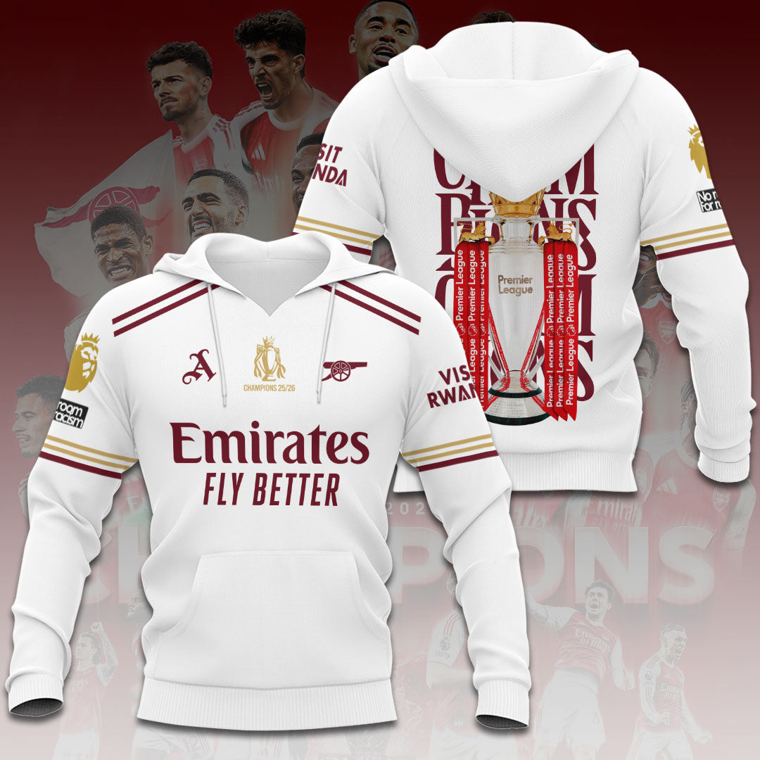 Arsenal FC Premier League Champions 25/26 3D Apparel – HOATT18390