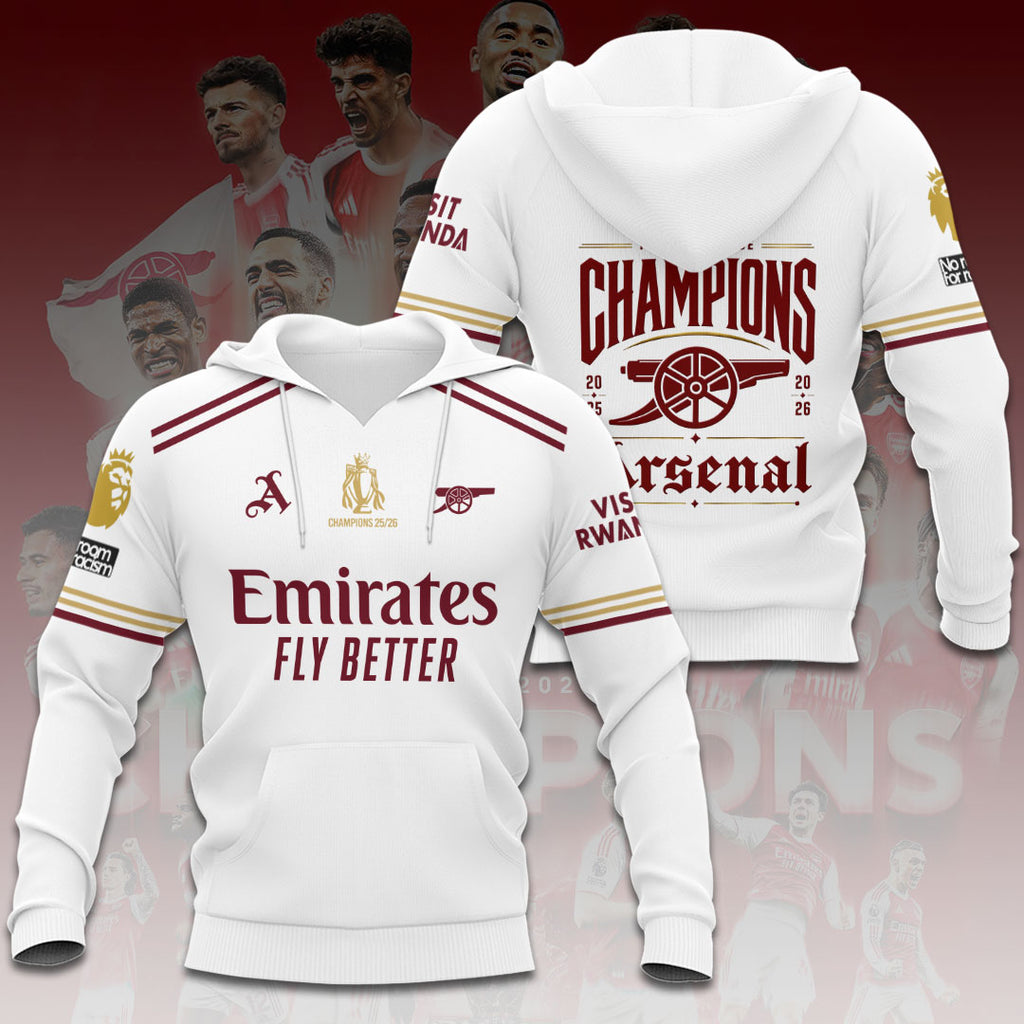 Arsenal FC Premier League Champions 25/26 3D Apparel – HOATT18851