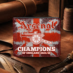 Arsenal FC Premier League Champions 25/26 3D Leather Men Wallet – GNE6634