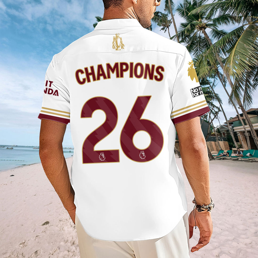 Arsenal FC Premier League Champions 25/26 Short Sleeve Button-Down Shirt – HOATT18223