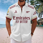 Arsenal FC Premier League Champions 25/26 Short Sleeve Button-Down Shirt – HOATT18286