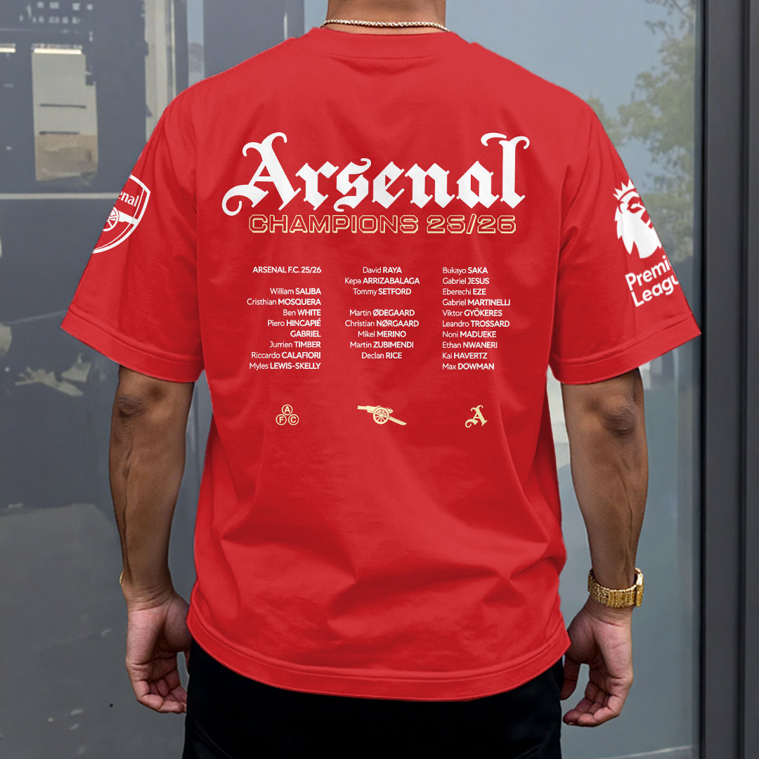 Arsenal FC Premier League Champions 25/26 3D Apparel – HOATT18071