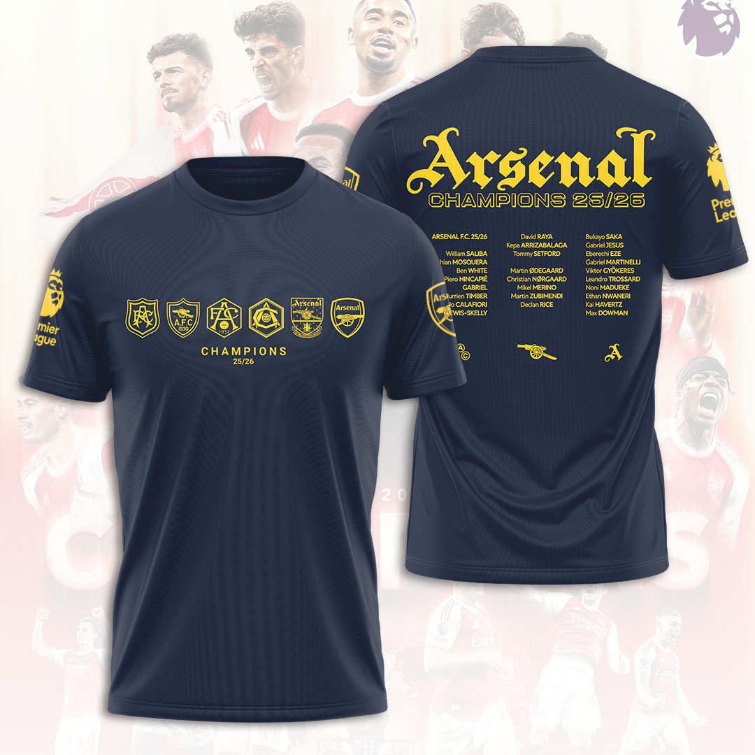 Arsenal FC Premier League Champions 25/26 3D Apparel – HOATT18072
