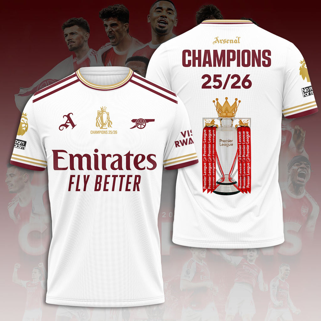 Arsenal FC Premier League Champions 25/26 3D Apparel – HOATT18285