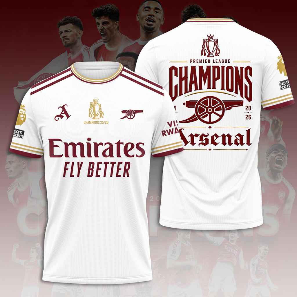 Arsenal FC Premier League Champions 25/26 3D Apparel – HOATT18851