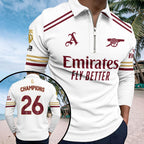 Arsenal FC Premier League Champions 25/26 Zip Polo Shirt – HOATT18419