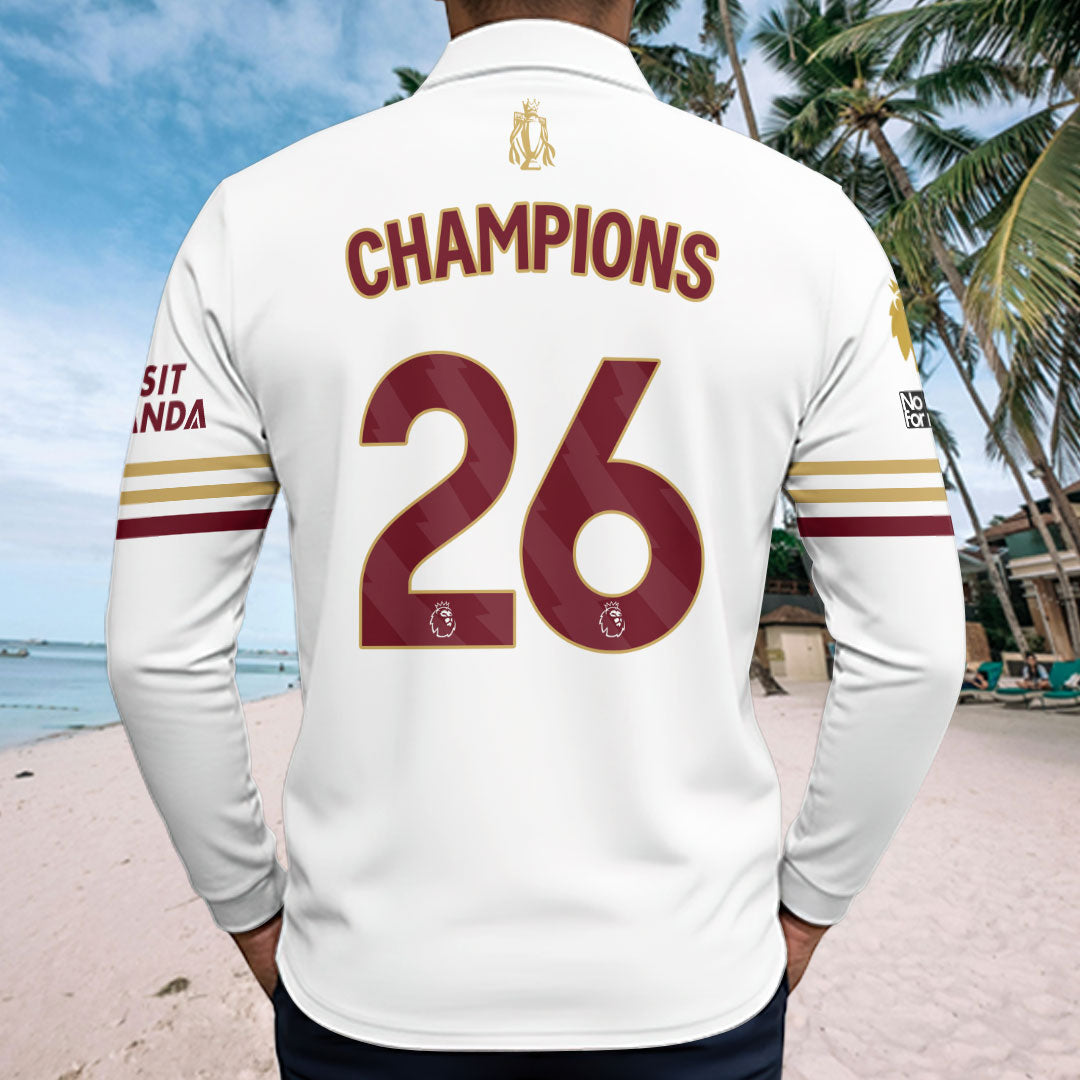 Arsenal FC Premier League Champions 25/26 Zip Polo Shirt – HOATT18419