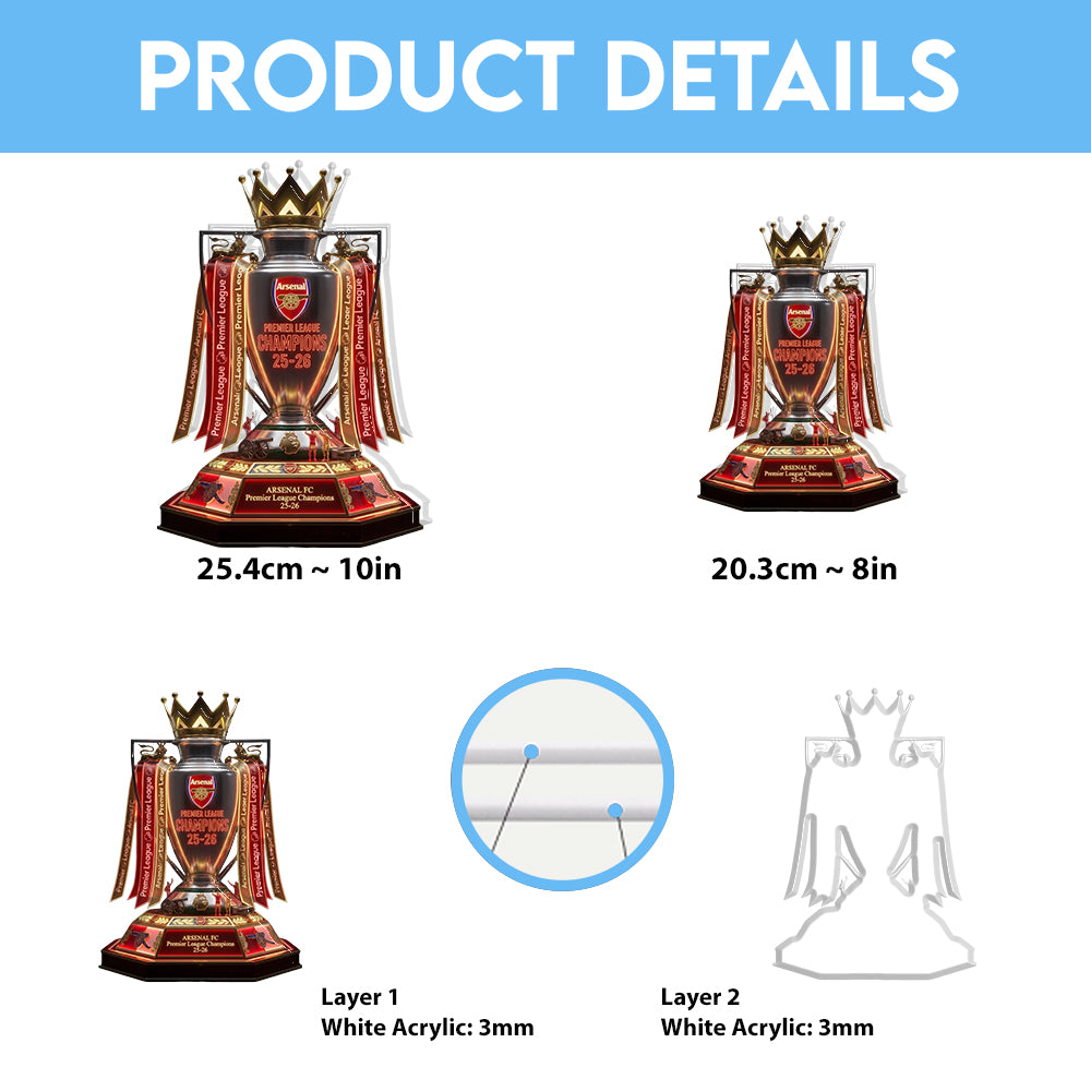 Arsenal FC Premier League Champions Custom Shape Acrylic Light Box – TMTHU6688