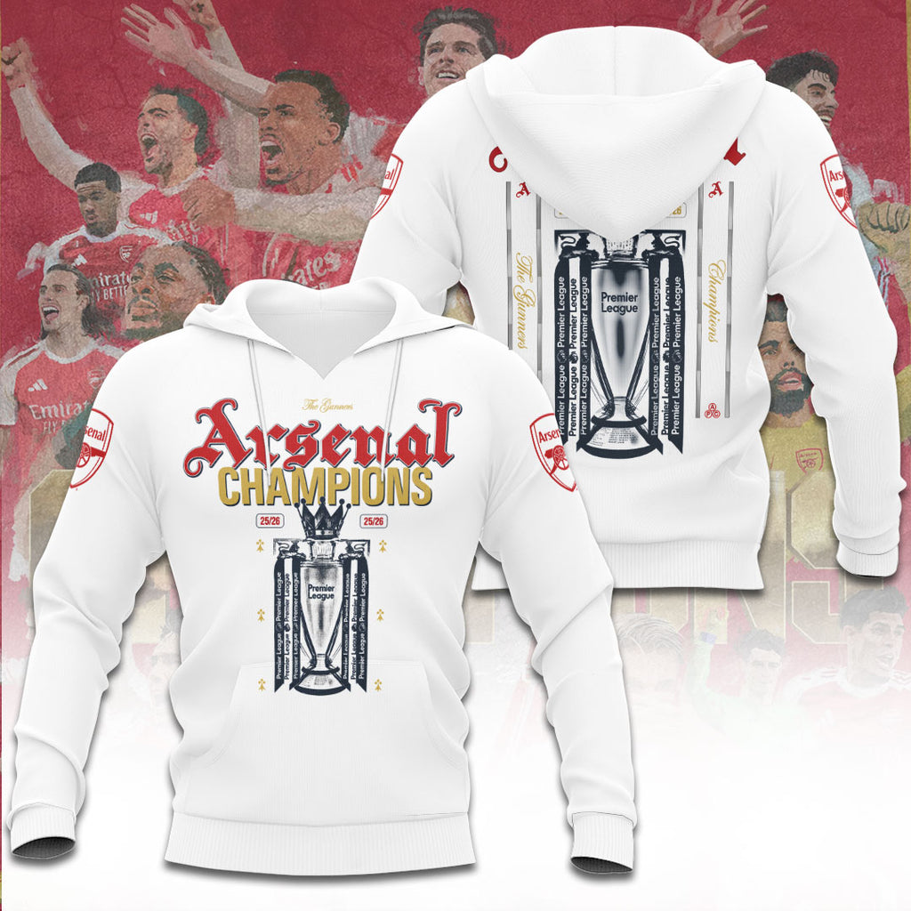 Arsenal FC Premier League Champions 25/26 3D Apparel – TANTN23023