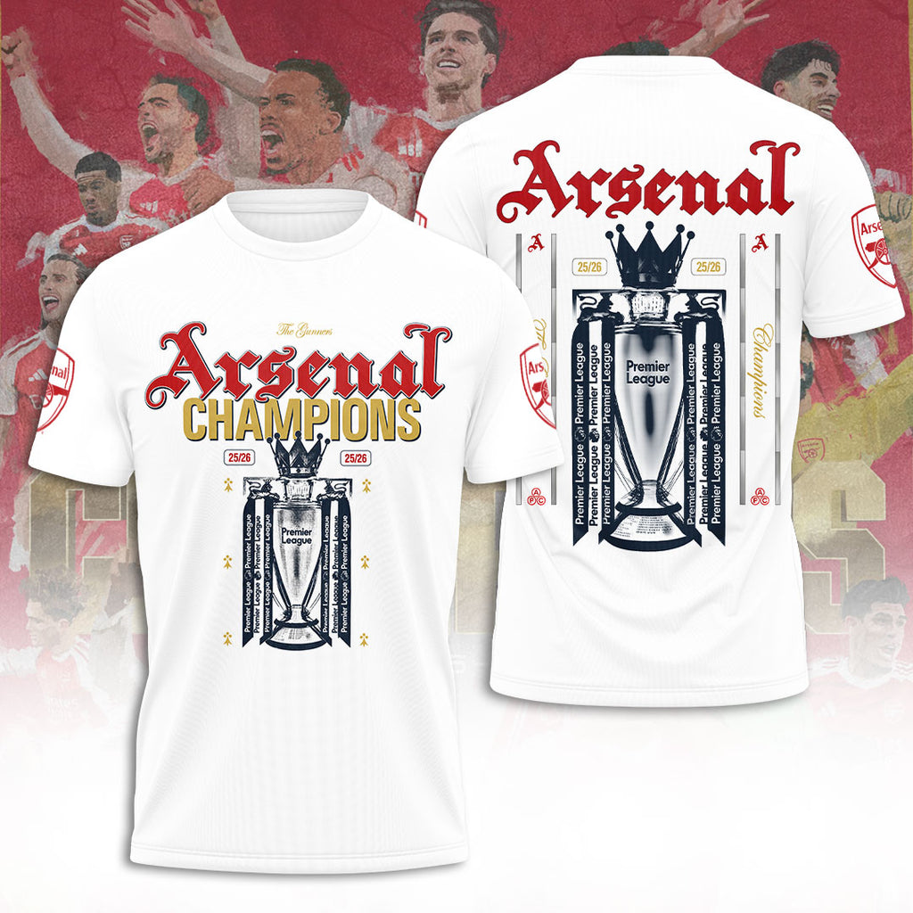Arsenal FC Premier League Champions 25/26 3D Apparel – TANTN23023