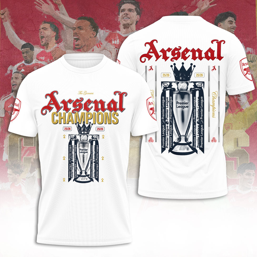 Arsenal FC Premier League Champions 25/26 3D Apparel – TANTN23023