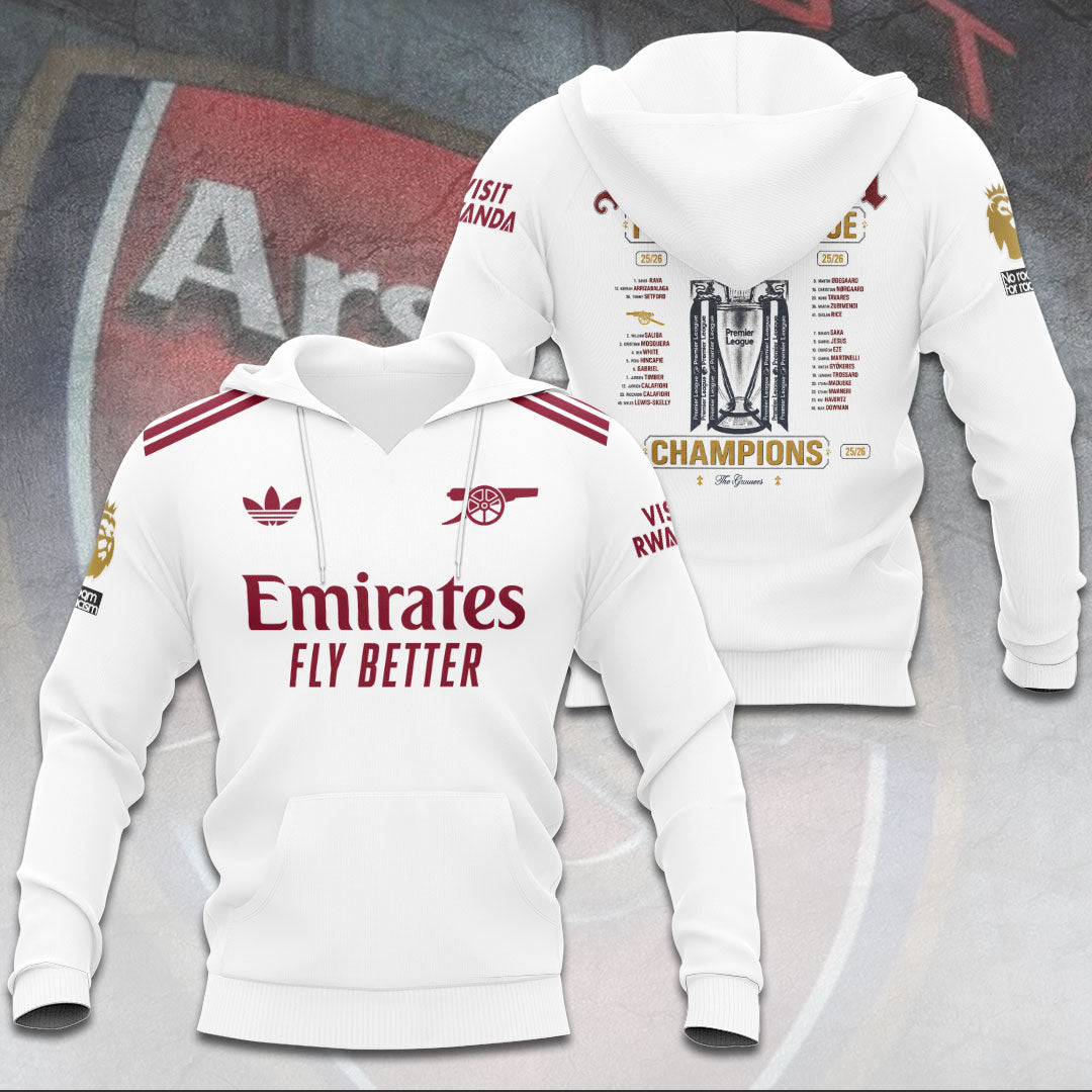 Arsenal FC Premier League Champions 25/26 3D Apparel – TANTN23047