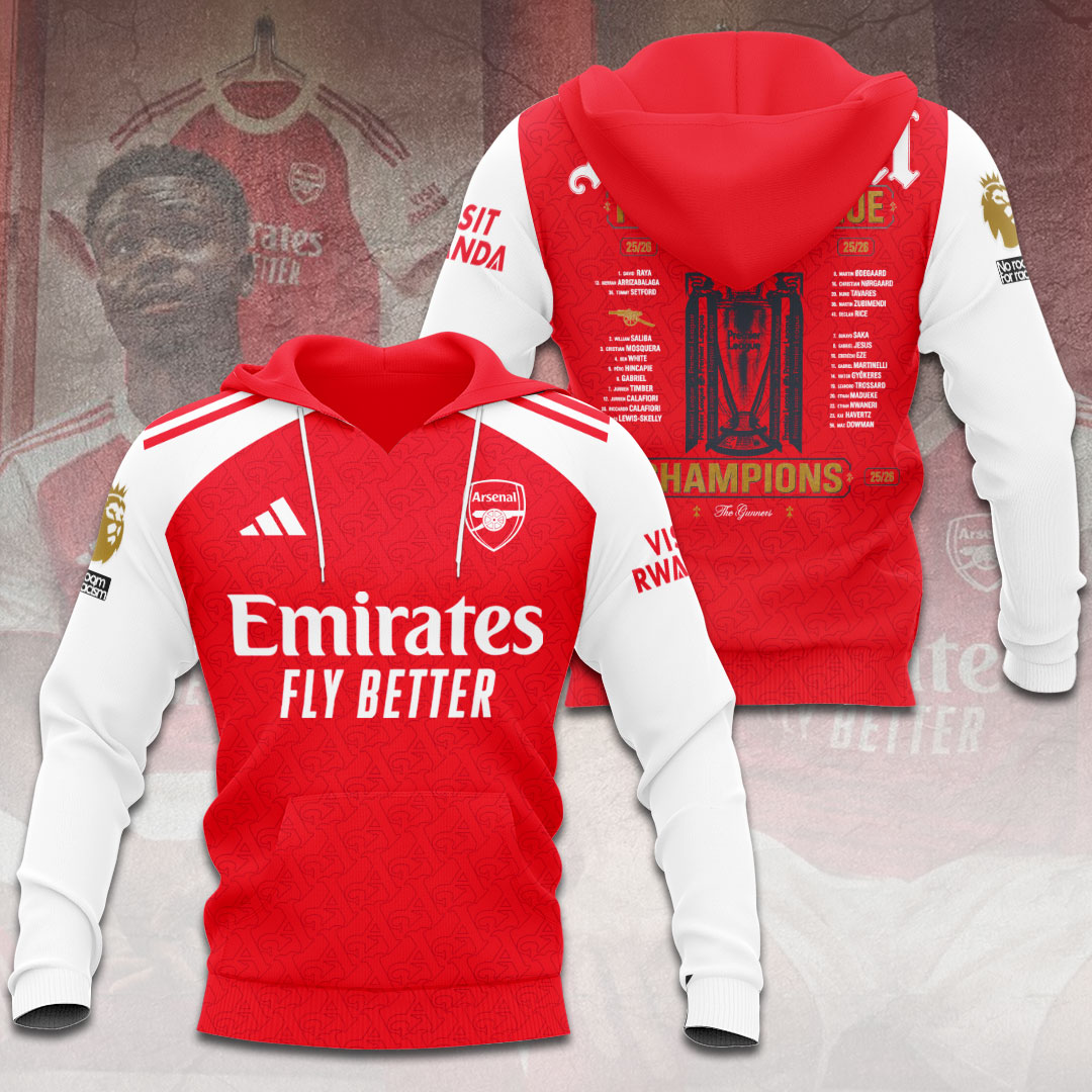 Arsenal FC Premier League Champions 25/26 3D Apparel – TANTN23050
