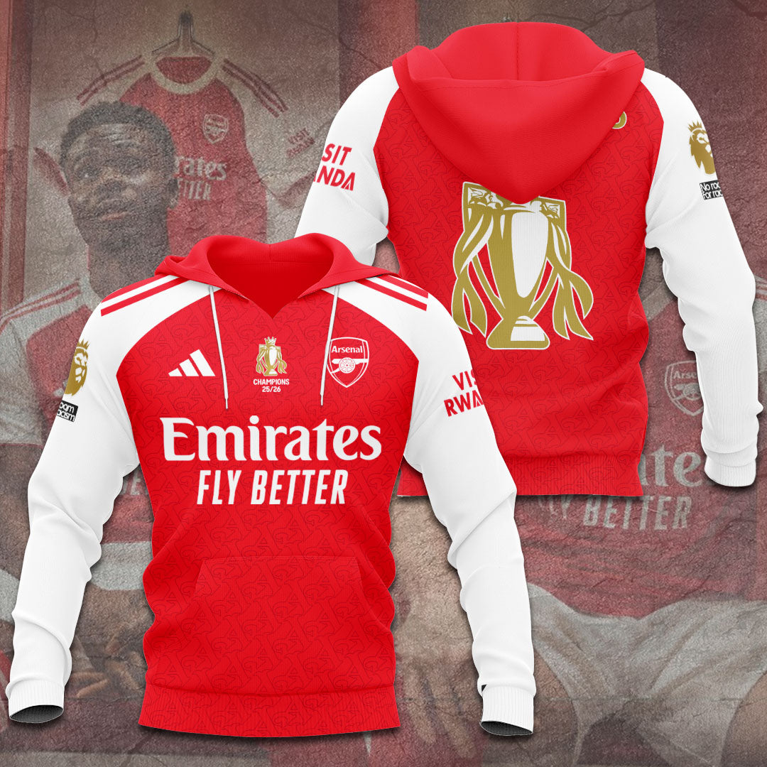 Arsenal FC Premier League Champions 25/26 3D Apparel – TANTN23123