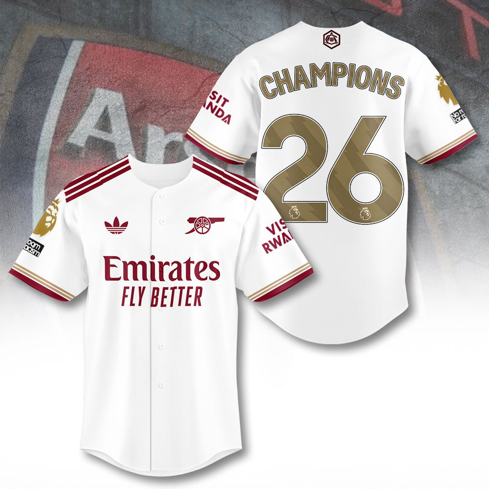 Arsenal FC Premier League Champions 25/26 Baseball Jersey – TANTN2399