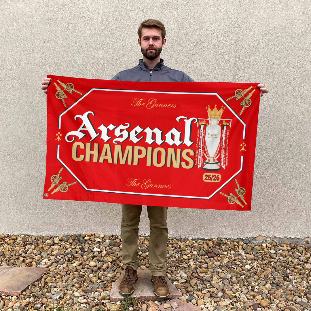 Arsenal FC Premier League Champions 25/26 3D Double-side House Flag – TANTN23014