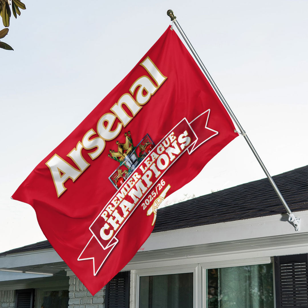 Arsenal FC Premier League Champions 25/26 3D Double-side House Flag – TANTN23017