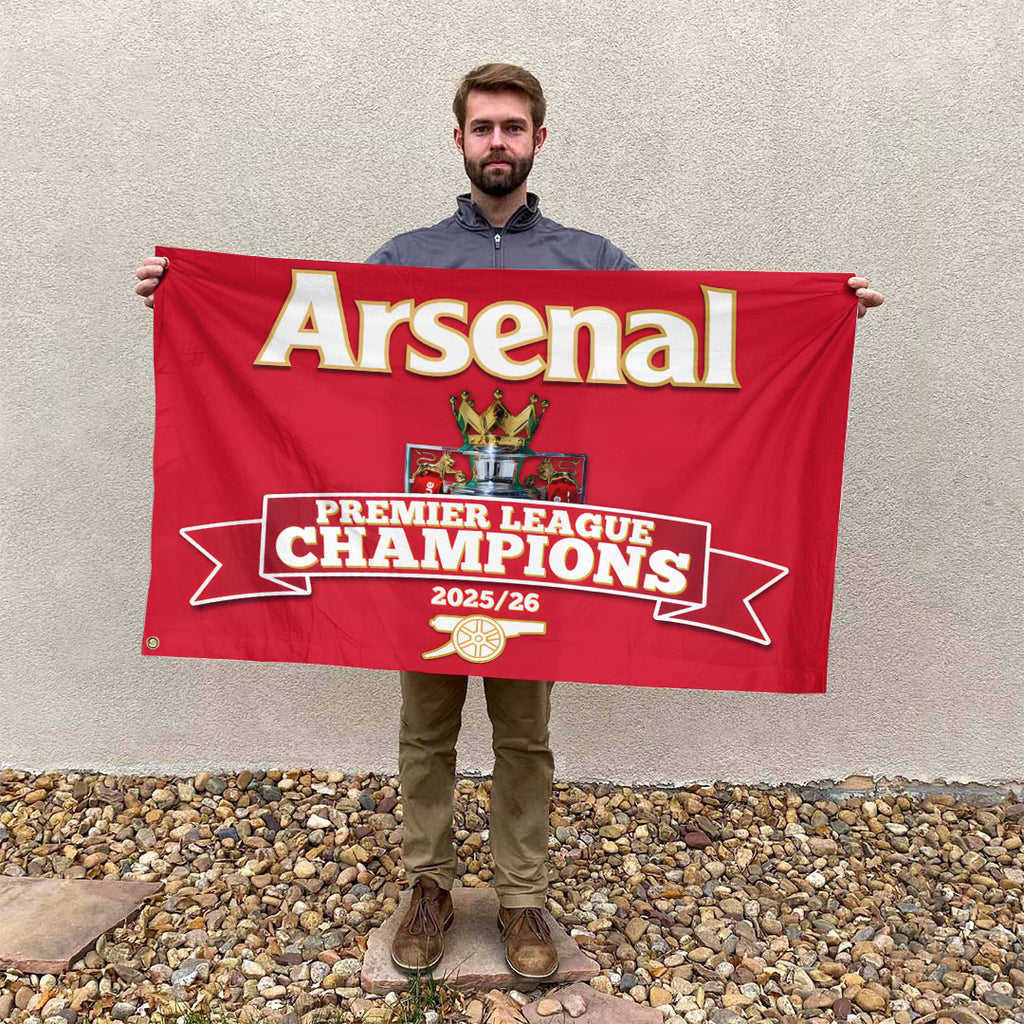 Arsenal FC Premier League Champions 25/26 3D Double-side House Flag – TANTN23017