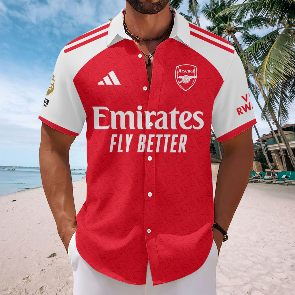 Arsenal FC Premier League Champions 25/26 Short Sleeve Button-Down Shirt – TANTN23131