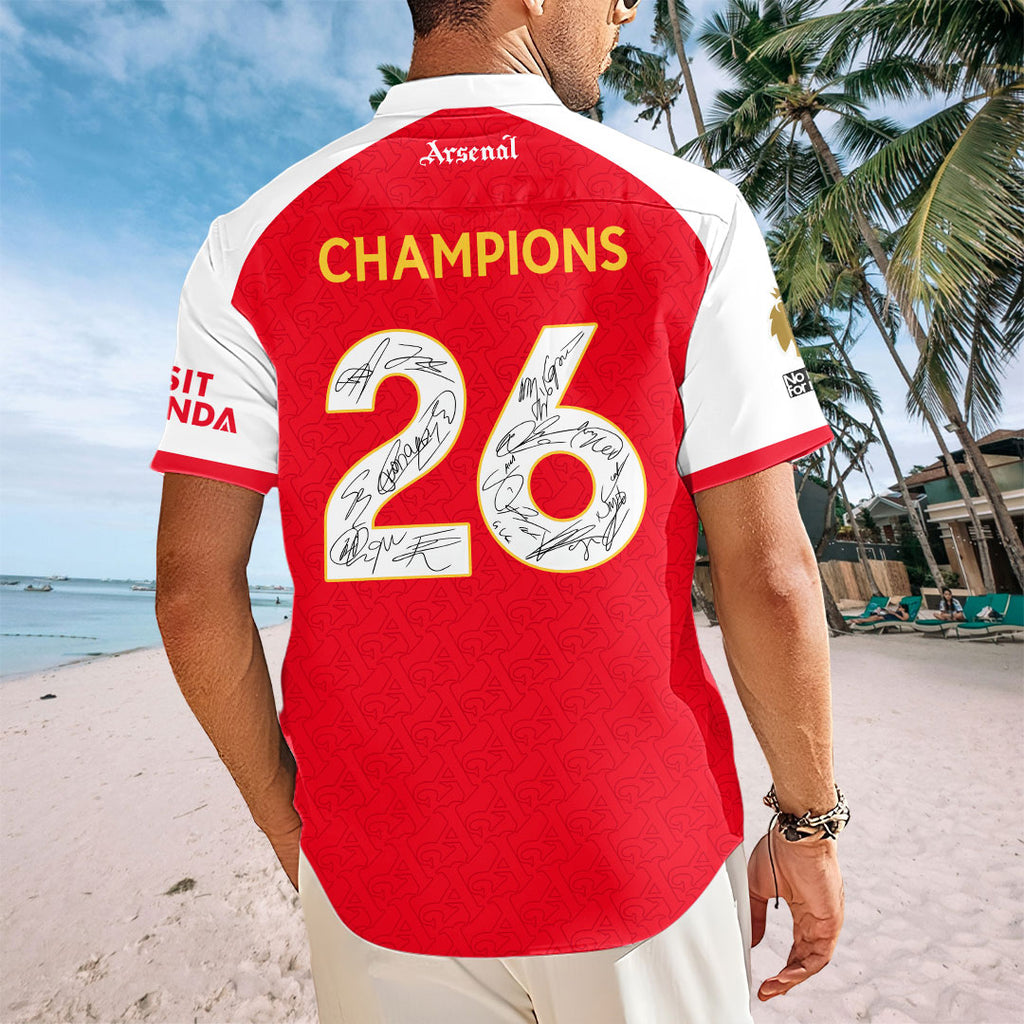 Arsenal FC Premier League Champions 25/26 Short Sleeve Button-Down Shirt – TANTN23131