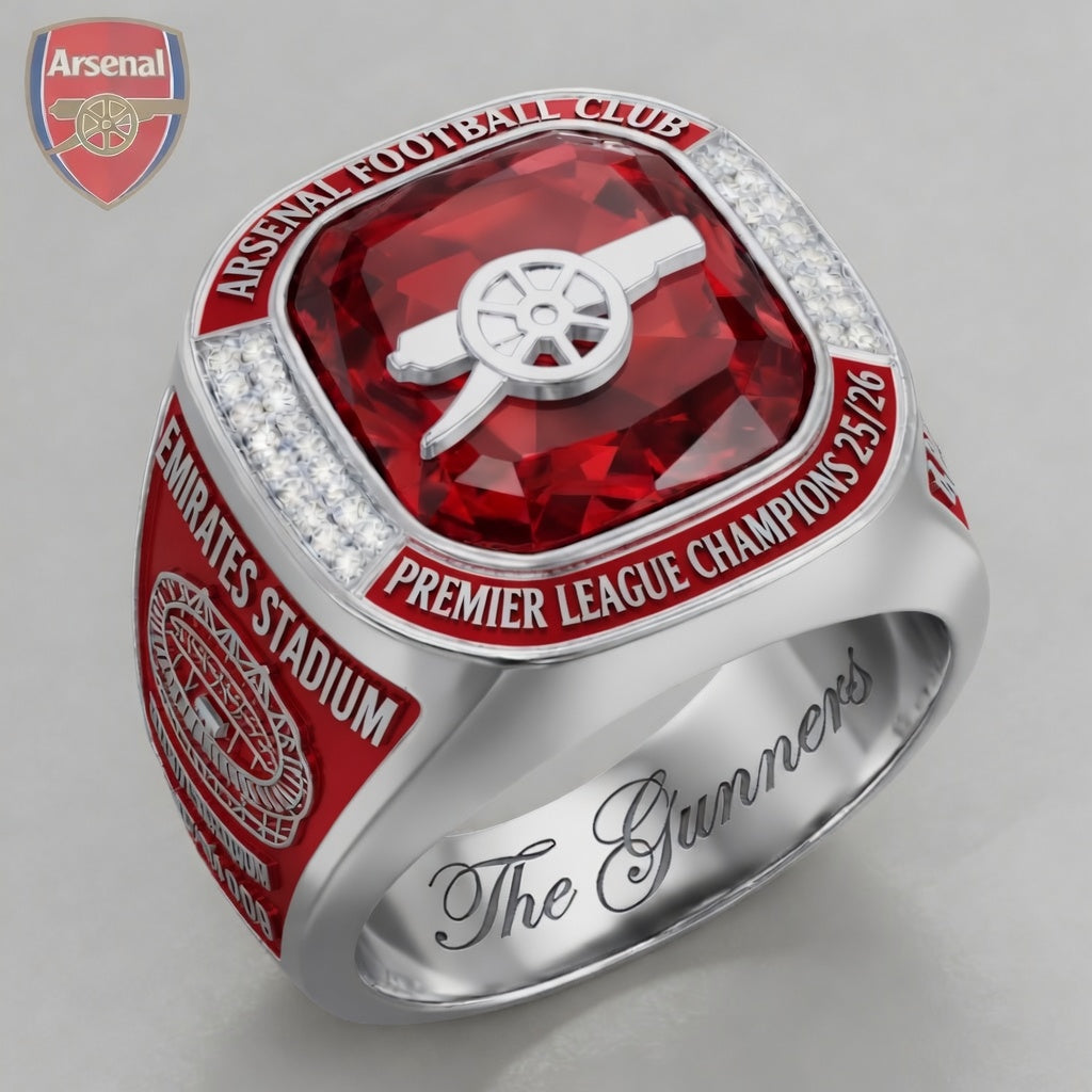 Arsenal FC Premier League Champions 25/26 3D Engraved Ring – TANTN23043