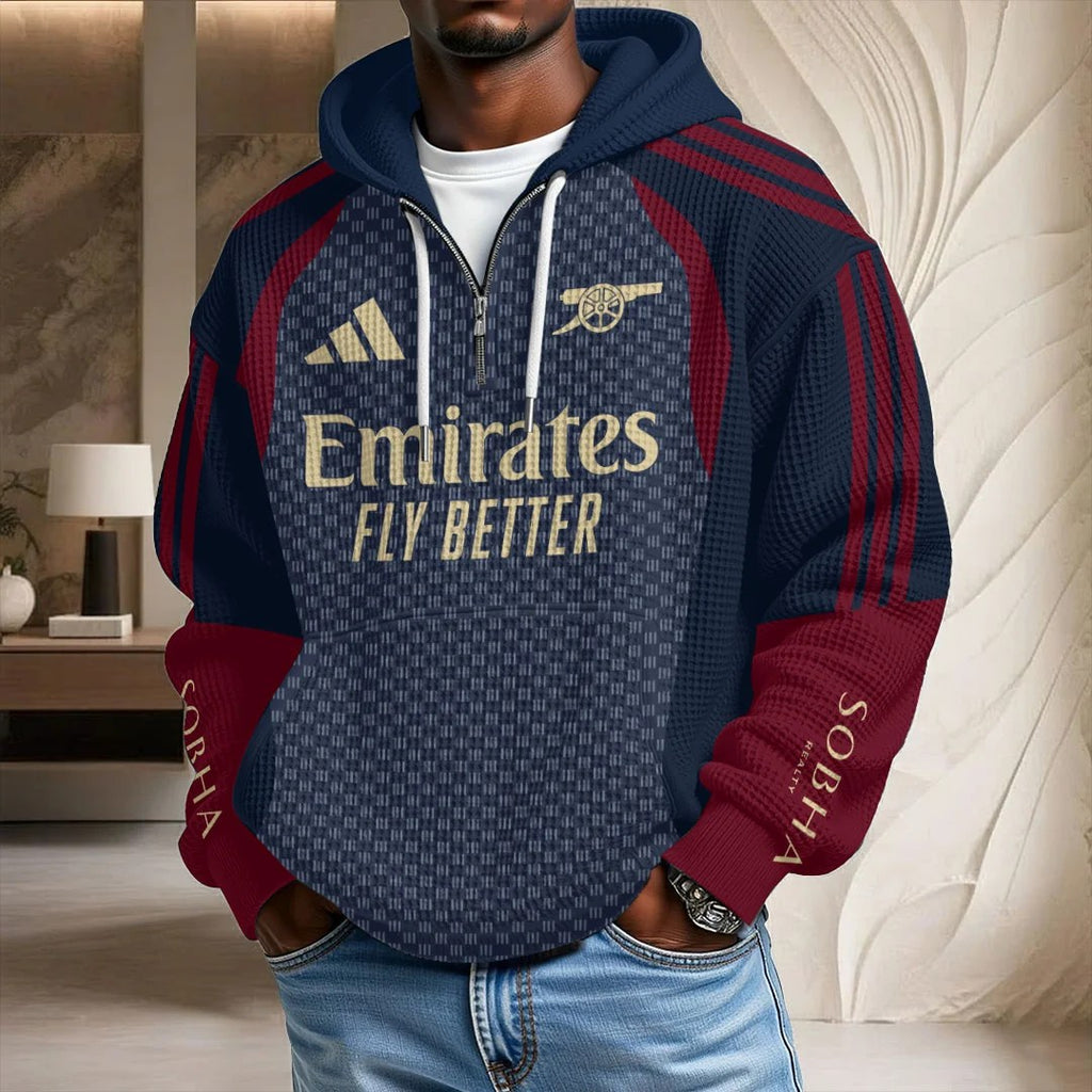 Arsenal FC European Training 26/27 3D Unisex Waffle Hoodie – TANTN25425