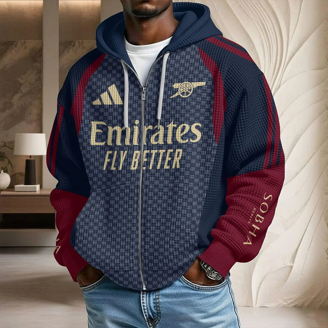 Arsenal FC European Training 26/27 3D Unisex Waffle Hoodie – TANTN25425