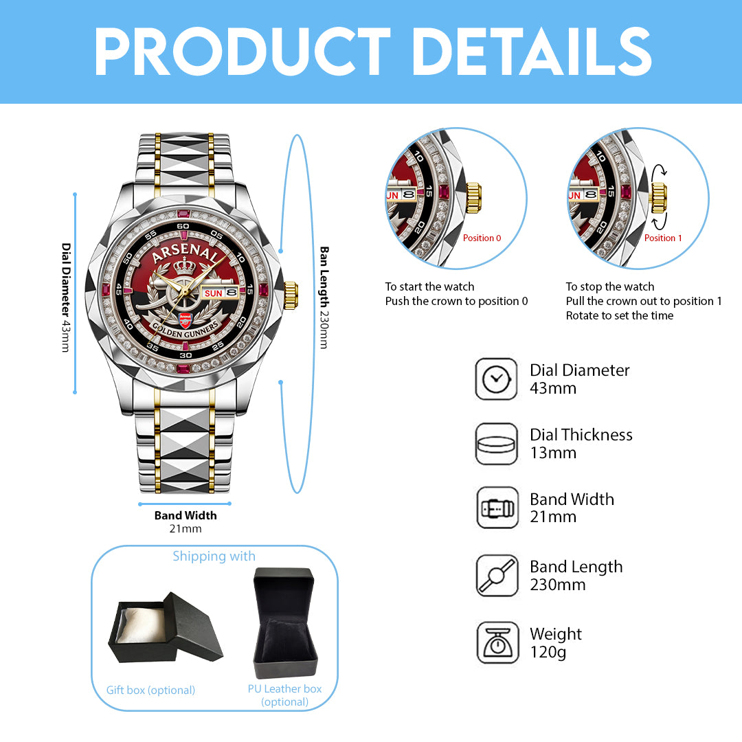 Arsenal FC Alloy Luxury Quartz Watch – HOATT17797