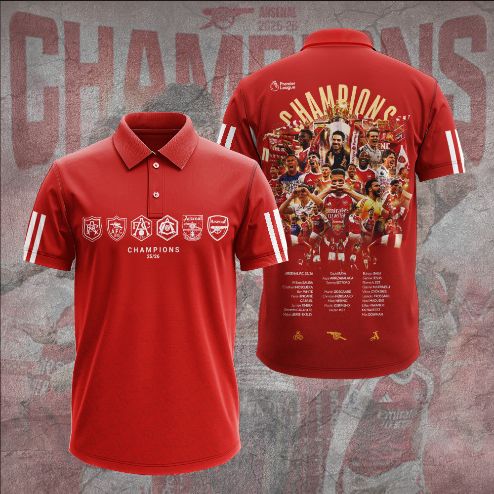 Arsenal FC Premier League Champions 25/26 3D Apparel – GNE6648