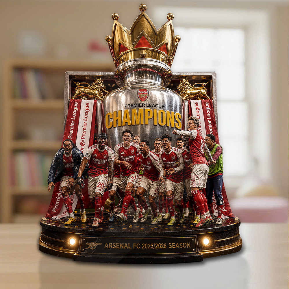 Arsenal FC Premier League Champions 25/26 Custom Shape Acrylic Plaque – GNE6841