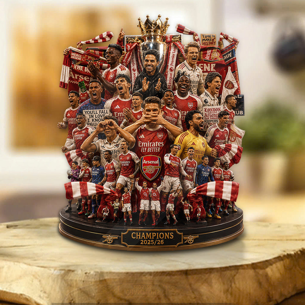 Arsenal FC Premier League Champions 25/26 Custom Shape Acrylic Plaque – GNE6589