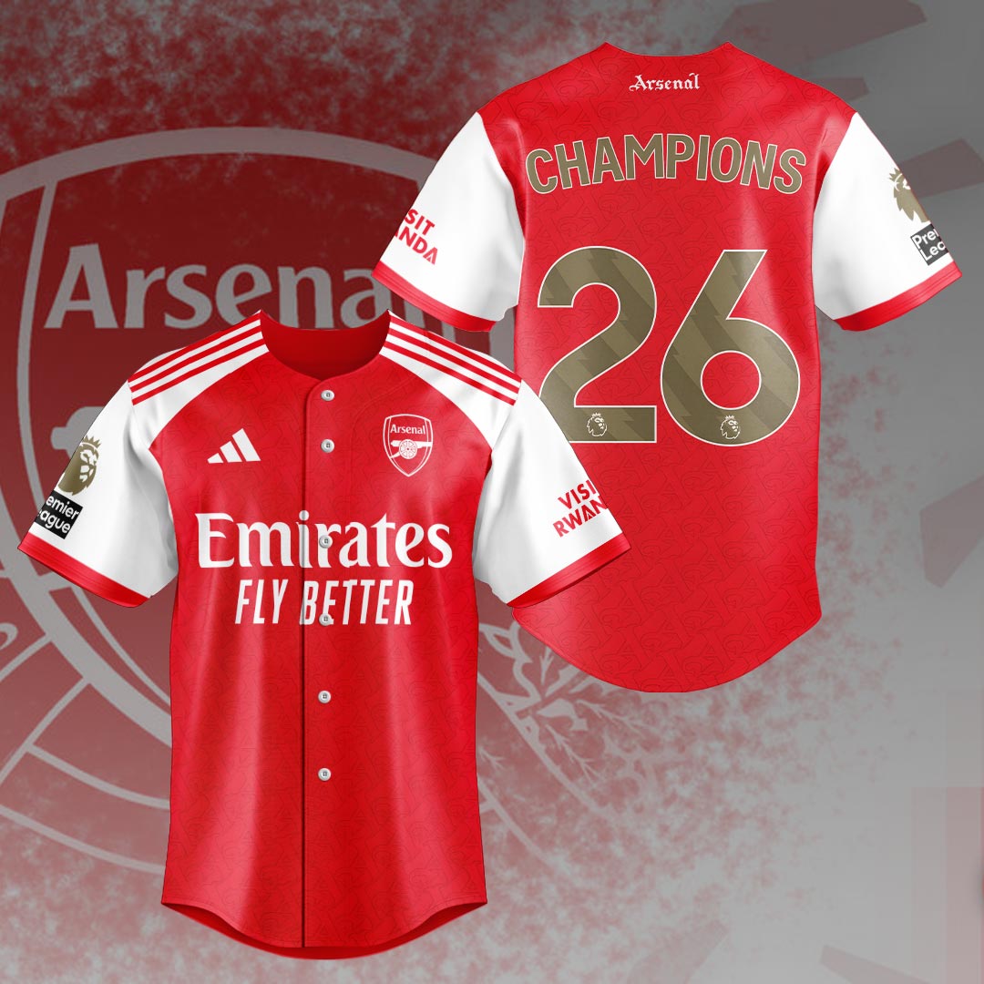 Arsenal FC Premier League Champions 25/26 Baseball Jersey – HOATT18479