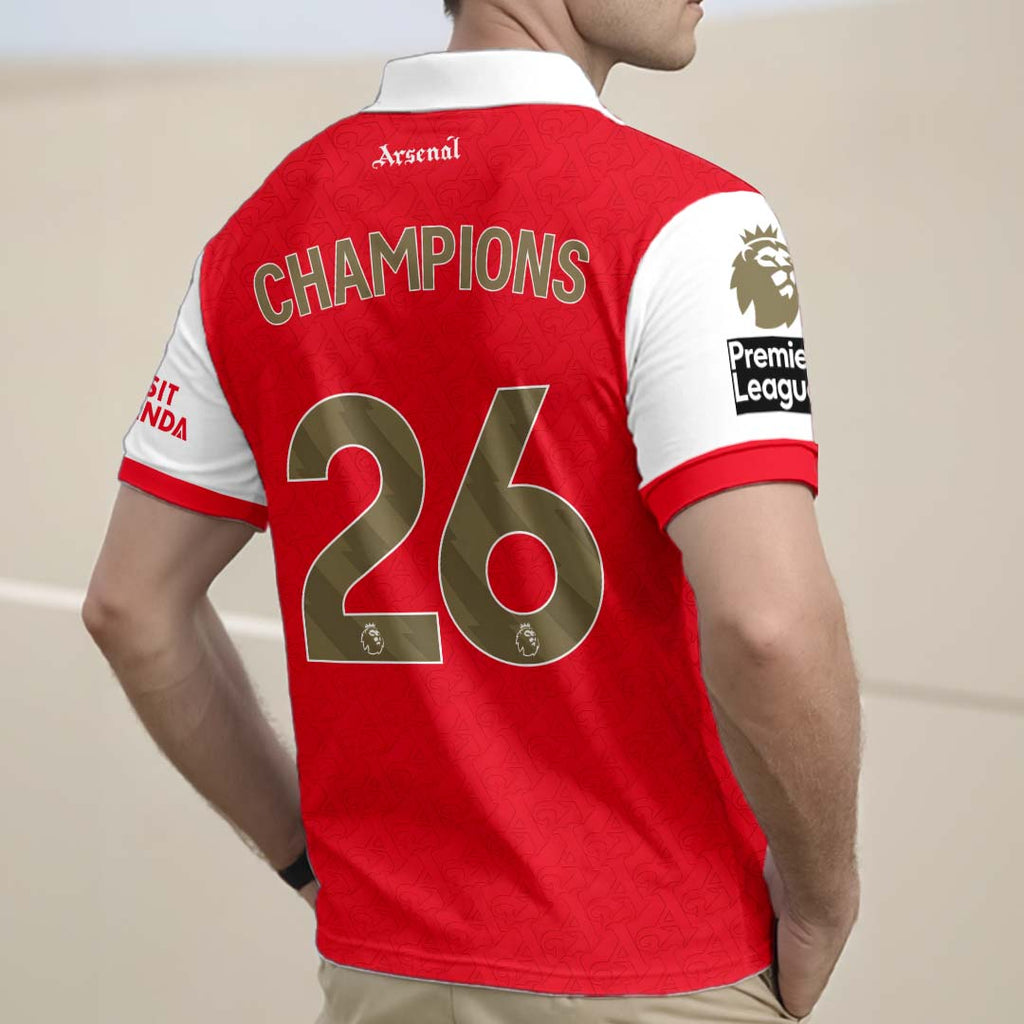 Arsenal FC Premier League Champions 25/26 Zip Polo Shirt – HOATT18163