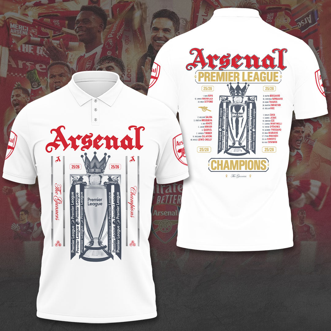 Arsenal FC Premier League Champions 25/26 3D Apparel – TANTN23022