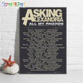 Asking Alexandria All My Friends North American Tour 2024 Schedule Wall Art Poster Canvas