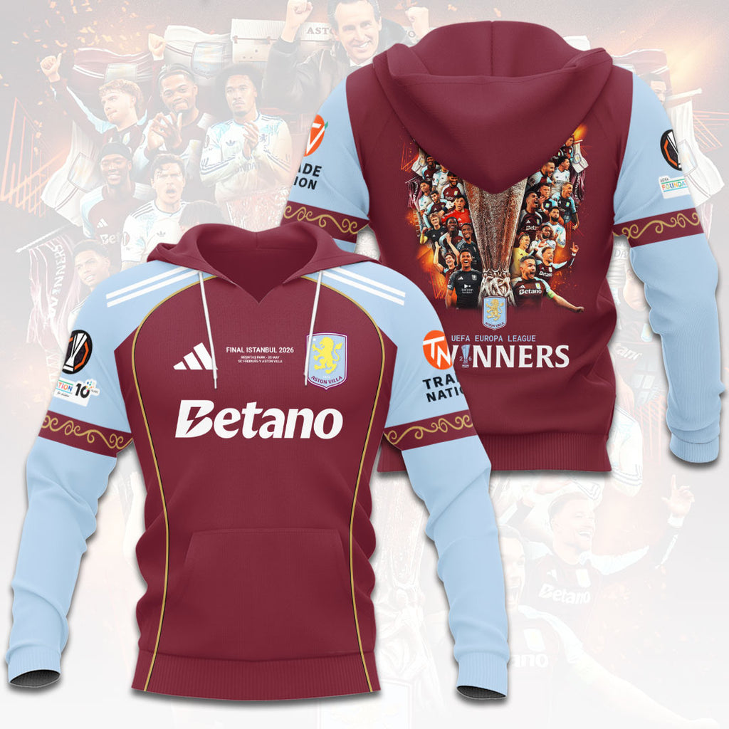 Aston Villa 2025-26 UEFA Europa League Winners 3D Apparel – HOATT18104