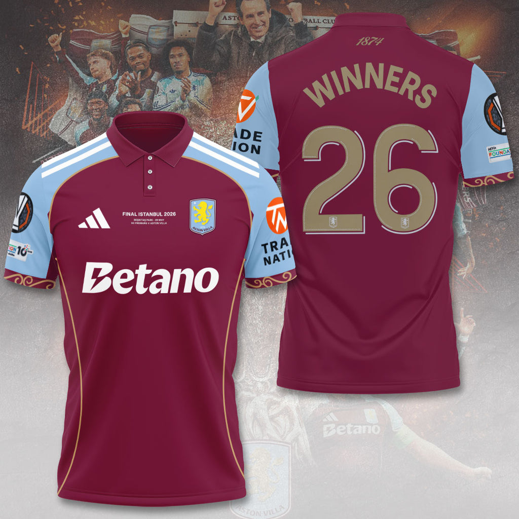 Aston Villa Europa League Winners 25/26 3D Apparel – TANTN23054