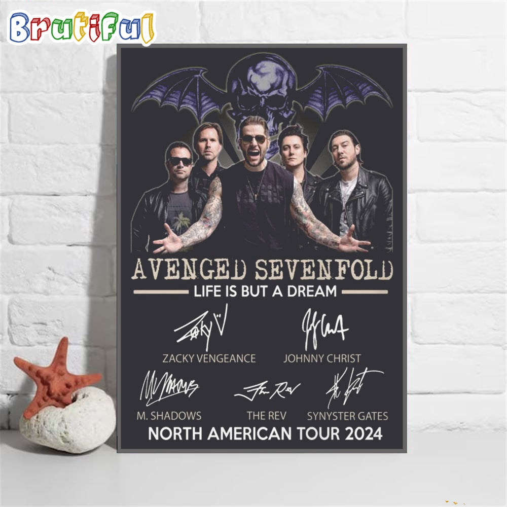 Avenged Sevenfold Life But A Dream North American Tour 2024 Wall Art Poster Canvas