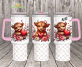 Baby Highland Cow Valentine 40oz Tumbler With Handle