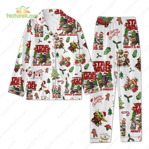 Baby Yoda and Groot Christmas Pajama Set Star Wars Cute Pajamas Xmas Gift