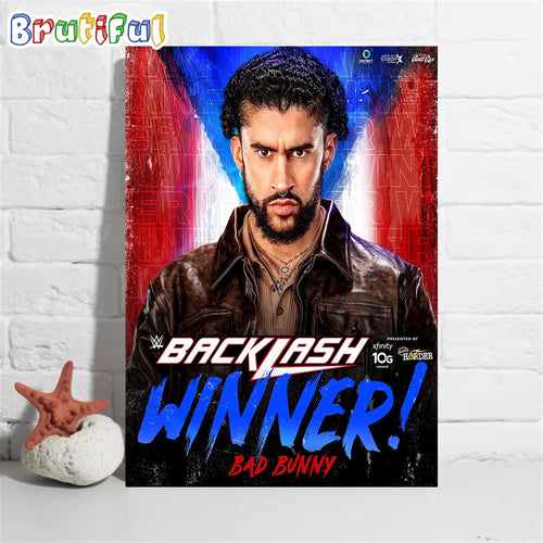 Bad Bunny Wins The San Juan Street Fight At WWE Backlash Wall Art Poster Canvas
