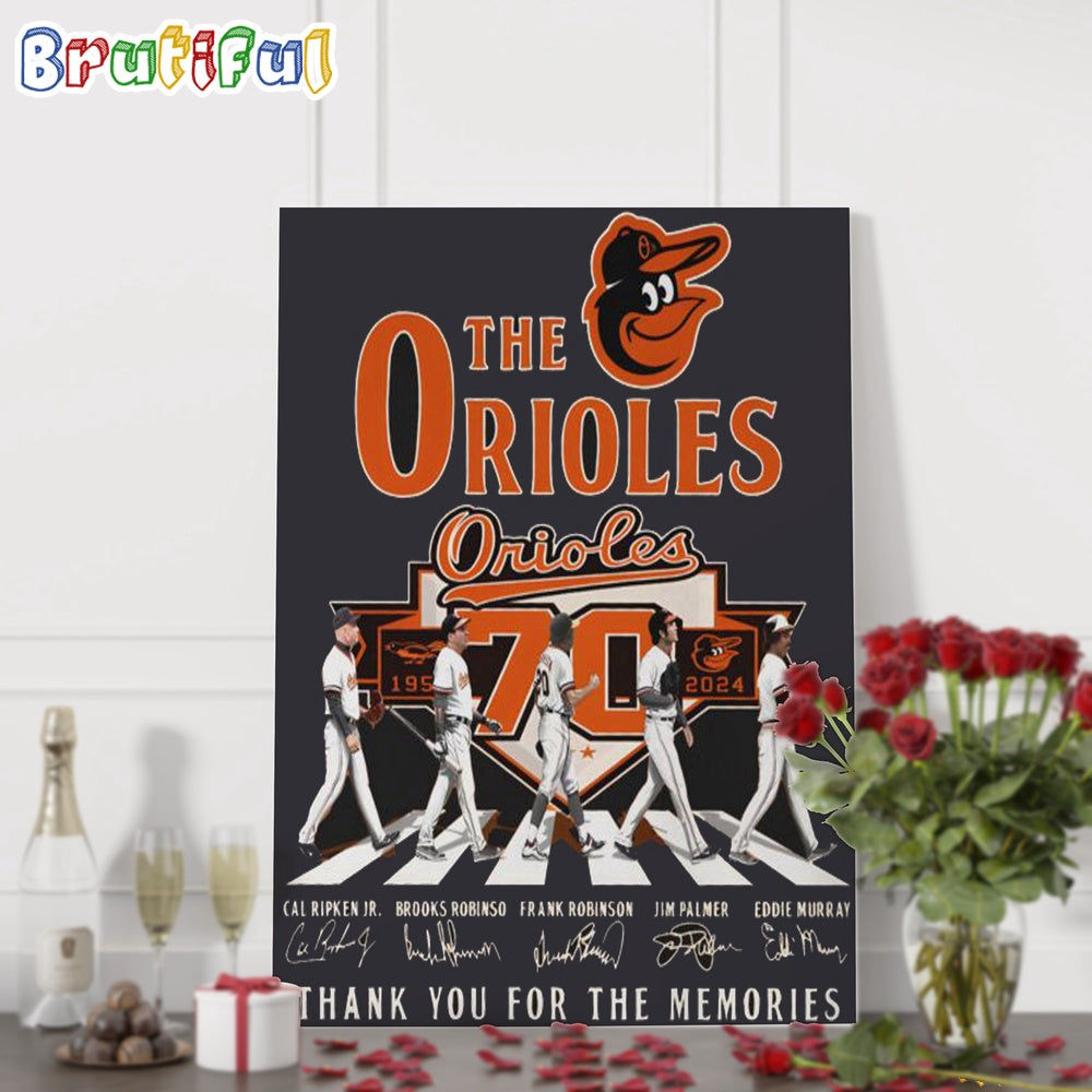 Baltimore Orioles Baseball Team Player Go On The Road Signature Wall Artt Poster Canvas