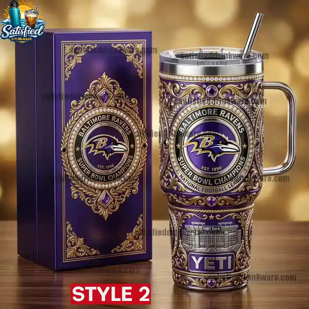 Baltimore Ravens 40oz Commomerative Edition With Handle Tumbler
