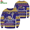 Baltimore Ravens Merrykissmyass Funny Santa Claus Christmas Ugly Sweater