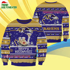 Baltimore Ravens Merrykissmyass Funny Santa Claus Christmas Ugly Sweater