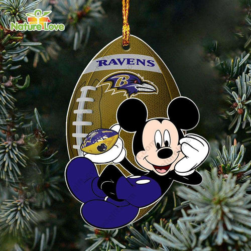 Baltimore Ravens Mickey Mouse Ornament Disney Christmas Decorations