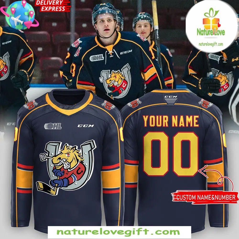 Barrie Colts 2026 Black Hockey Jersey New Uniform