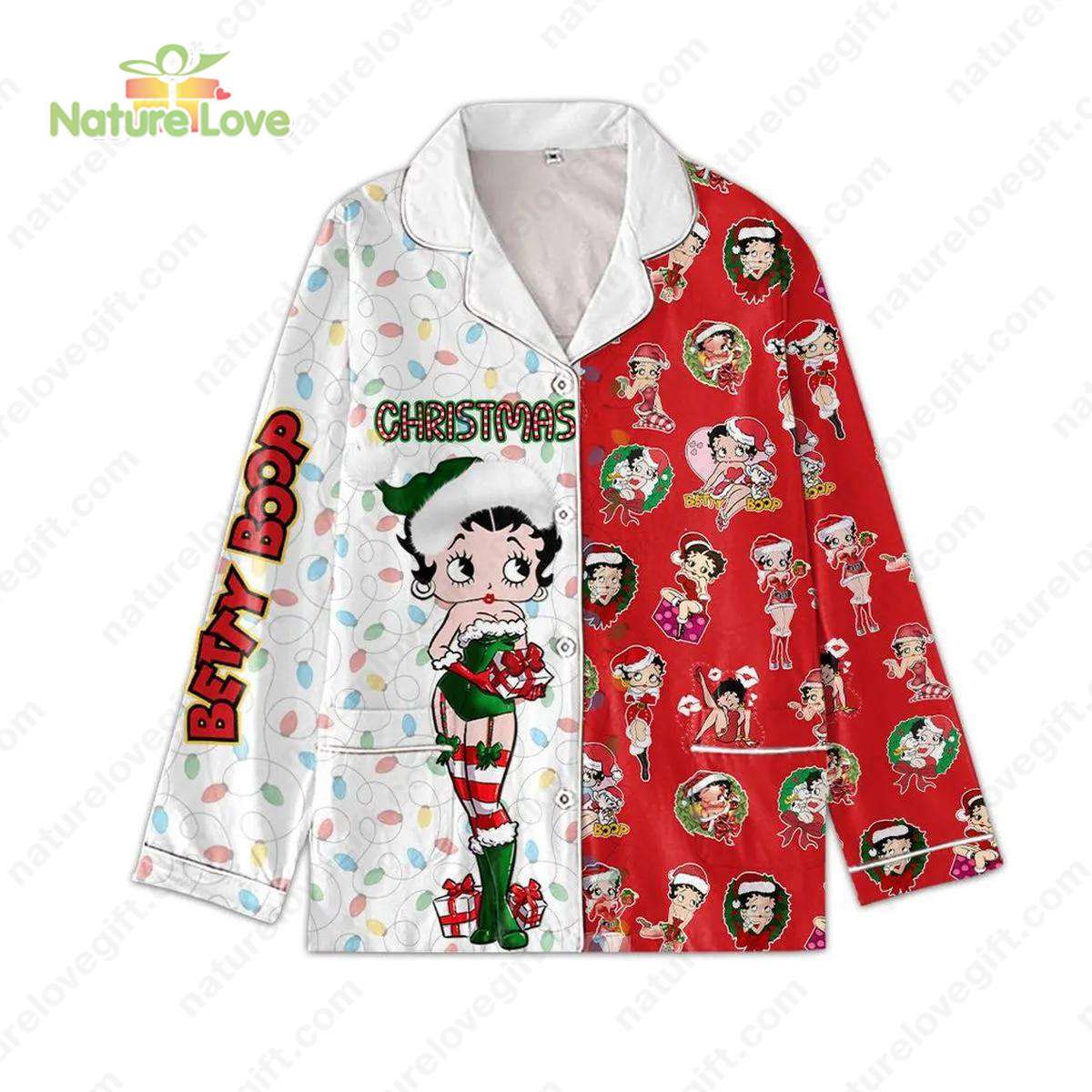 Betty Boop Christmas Pajamas Set Betty Boop Pajamas​ Xmas Gift