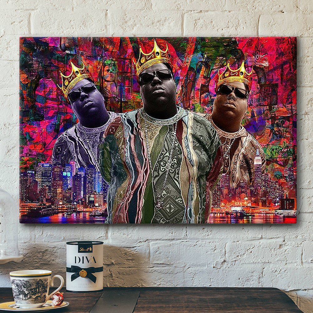 Biggie Colorful Art Hip Hop 90s Poster Canvas