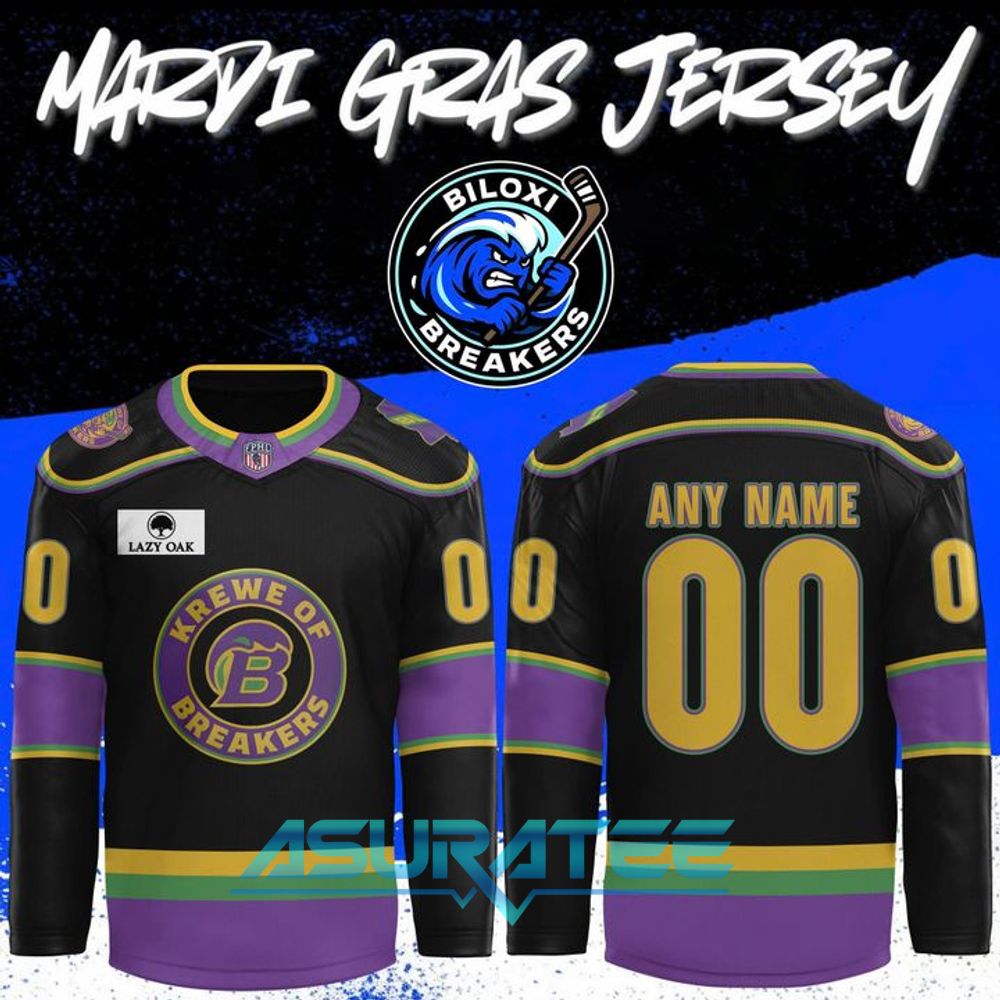 Biloxi Breakers Mardi Gras Limited Edition Hockey Jersey
